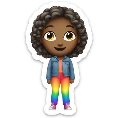 Girl in rainbow pants sticker