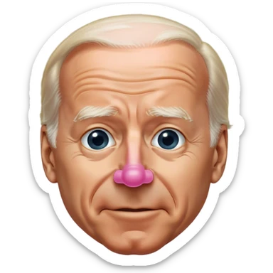 Joe Biden with a penis nose  sticker