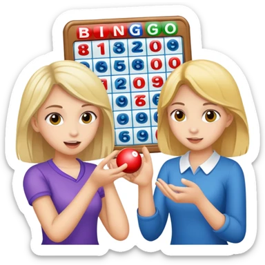 Teen girls playing The game Bingo  sticker