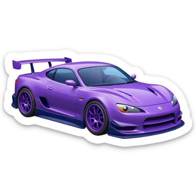 Purple and navy blue car doing a drift. sticker