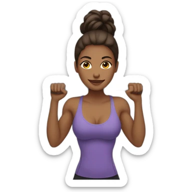 woman lifting weights in gym sticker
