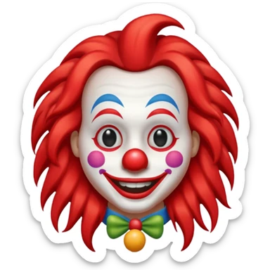 iPhone clown emoji with long hair sticker