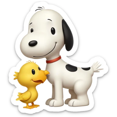Snoopy and woodstock sticker