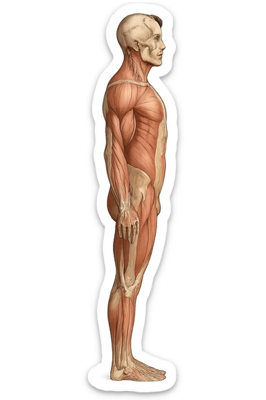 Postura vista anatomicamente sticker