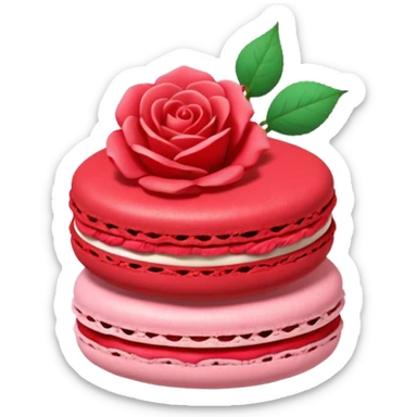 Le Durée Paris macaron et fleur red sticker