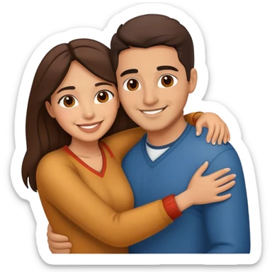 hispanic couple hugging sticker