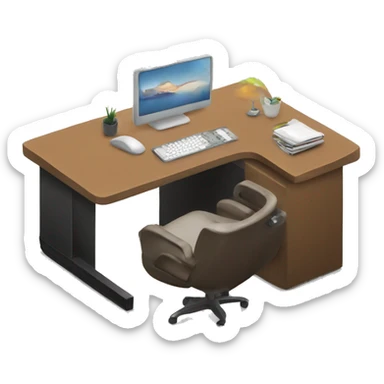 modern office desk sticker