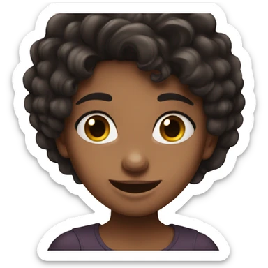 The girl with dark hair is very happy sticker