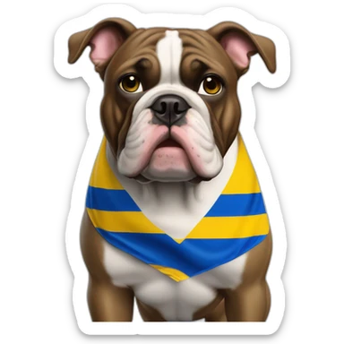 Bull dog Frances con bandera Ud las Palmas football sticker