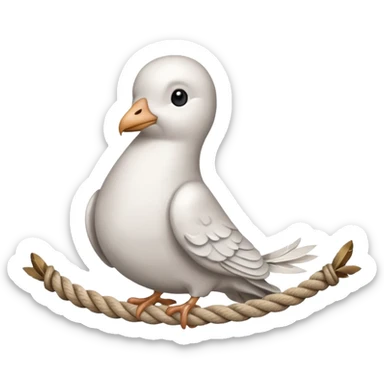 Dove tied with a rope sticker