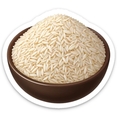 A single grain of rice, glossy and smooth, cartoonish, vibrant white color, high detail, simple and cute design, isolated on white background, centered composition
 sticker