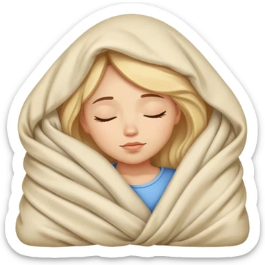 A girl sleep with blanket  sticker