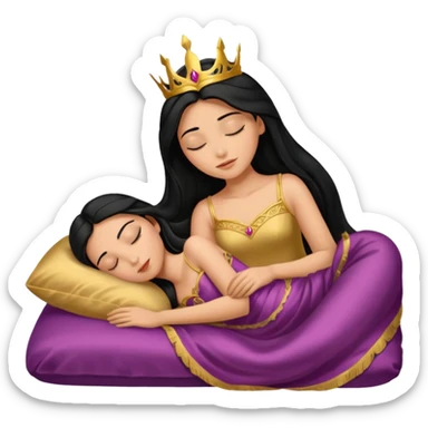 sleeping beauty hispanic girl with a silk pillow sticker
