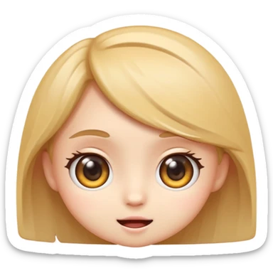 cute emoji, chibi cartoon style, big expressive eyes, soft lighting, smooth gradients, clean outlines, semi-realistic digital illustration, modern tech vibe, high detail, sticker style, transparent background sticker