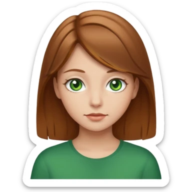 A girl with light brown hair and green eyes sticker