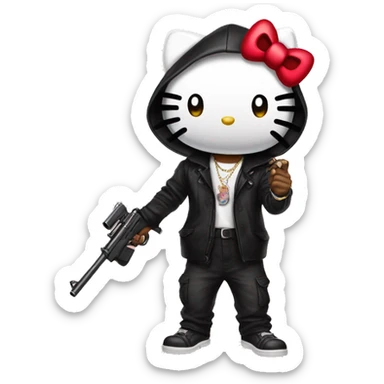 Gangster hello kitty  sticker