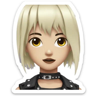 Edgy anime punk girl sticker