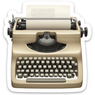 beige typewriter sticker