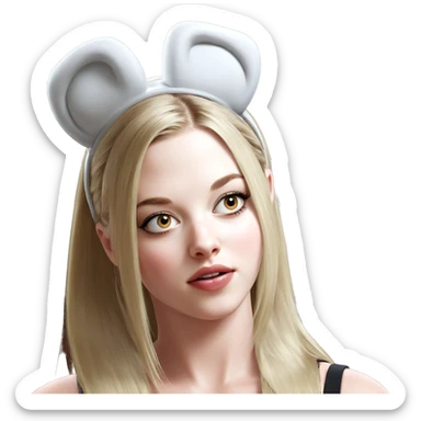 blonde girl with bear ears sticker