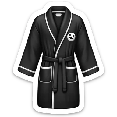 bathrobe white and black without cap sticker