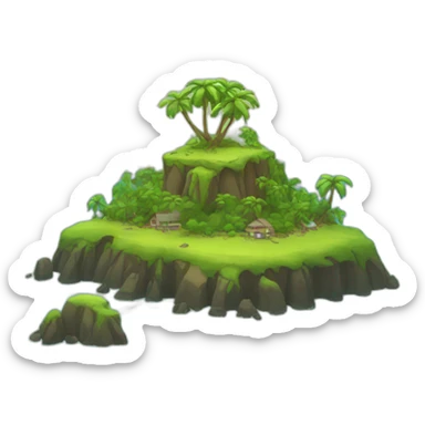 Island with sea sticker