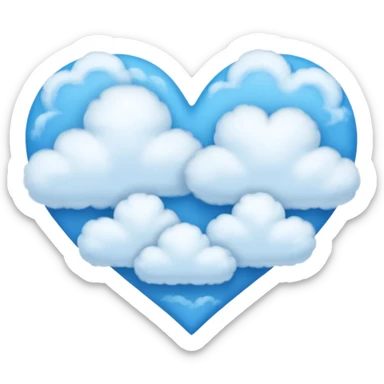 Cuore blu nuvole sticker