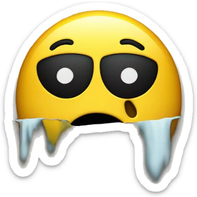 Yellow emoji bangs his head against the wall sticker