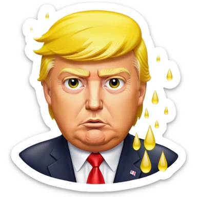 Trump soaked by yellow rain  sticker