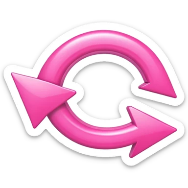 Pink curved arrow sticker