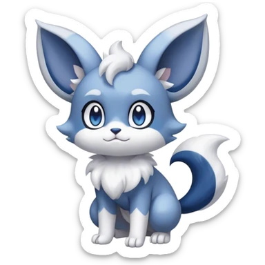 Minccino-Espurr-Meowstic-creature-hybrid, full body  sticker