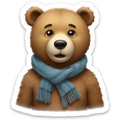 Bear with scarf sticker