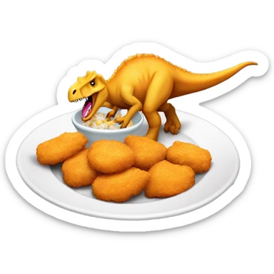 Dinosaur eating chicken nuggets  sticker