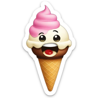 Letter B eating ice cream sticker