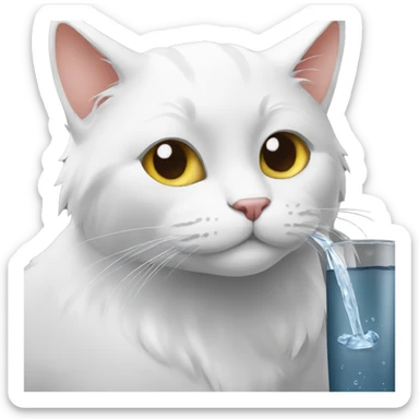 cat drink water sticker