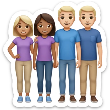 family of 5 members sticker