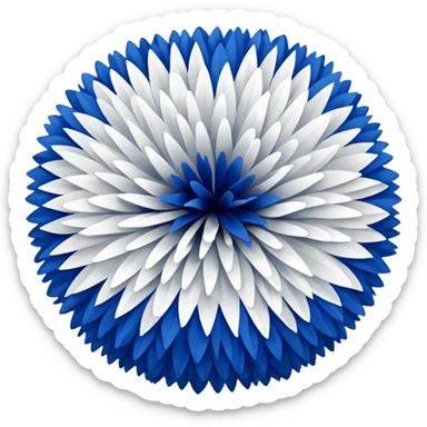 Blue and white cheerleading pom poms sticker