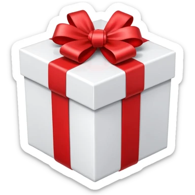 white gift box sticker