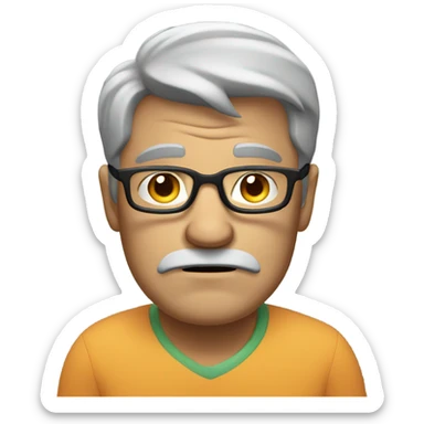 man from Disney up grey hair glasses grumpy face sticker