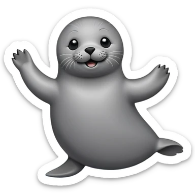 A seal grooves to the beat, dancing joyfully on the ice with flips and twirls! sticker