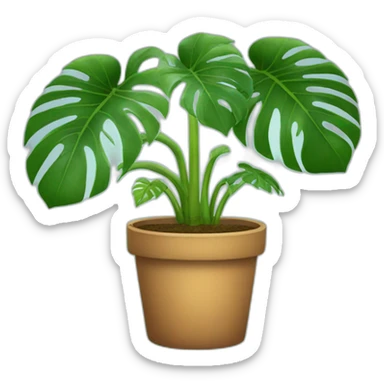 Monstera plant in pot sticker