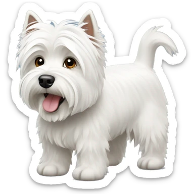 A White fluffy west Highland Terrier sticker