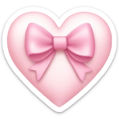 Light pink heart with a bow sticker