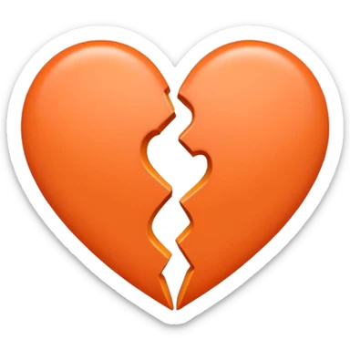 Make a half gray and half orange heart emoji (left is gray and right is orange) sticker