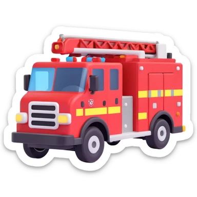 red and black fire truck sticker