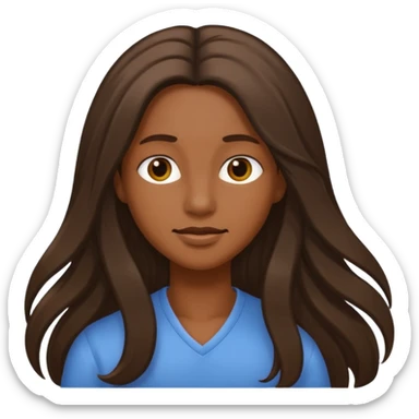 with long hair and darker sticker