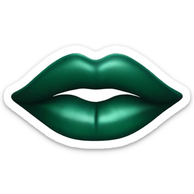Lips of a dark emerald color in the form of a kiss sticker