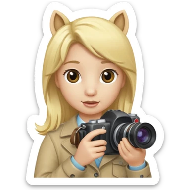 pony blonde taking photo sticker