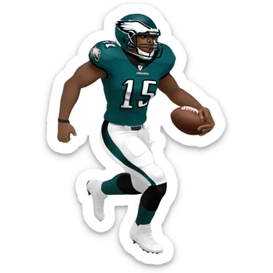 eagles football player defeating commanders football player sticker
