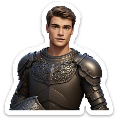 boy in armor outdoors sticker
