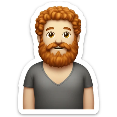 Fat Redhead with big beard sticker